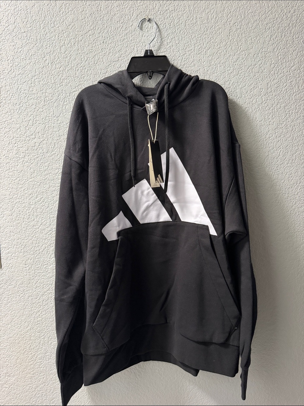 Black Hoodie Sweatshirt with White Graphic - Men's